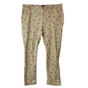 J.Crew High Rise Girlfriend Chino All Over Lobster Print Womens Plus Sz 20W